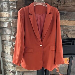 Amazon Women's Rust Single-Button Blazer